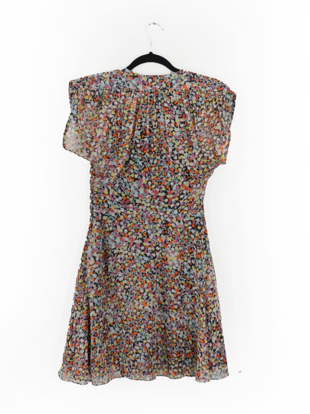 Equipment Danette Floral Print Silk Georgette Frilly Mini Dress - Picture 5 of 7